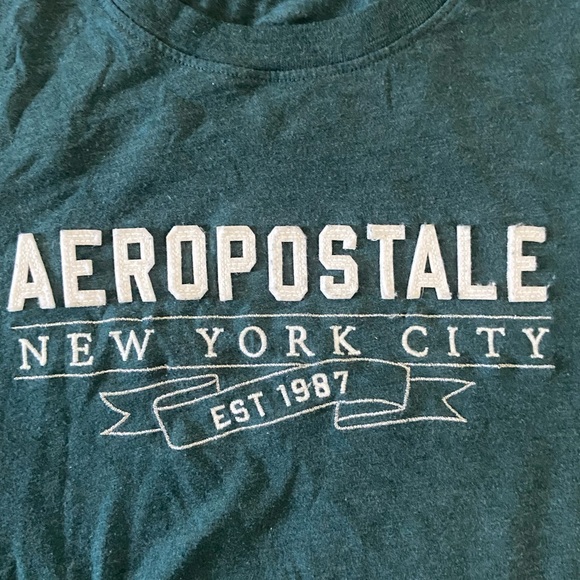 Aeropostale Short Sleeve Round Neck Collar Dark Teal New York City Tee - Picture 3 of 10